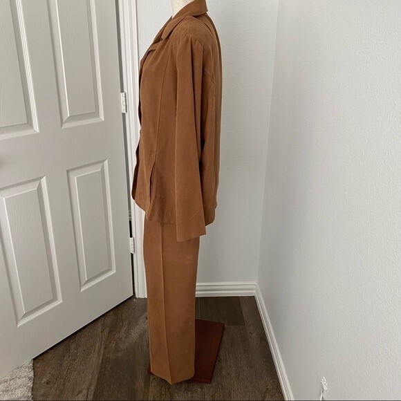 Drapers & Damons Faux Suede 3 Piece Chocolate Rust Purple Pants Set Size XL - Picture 4 of 16